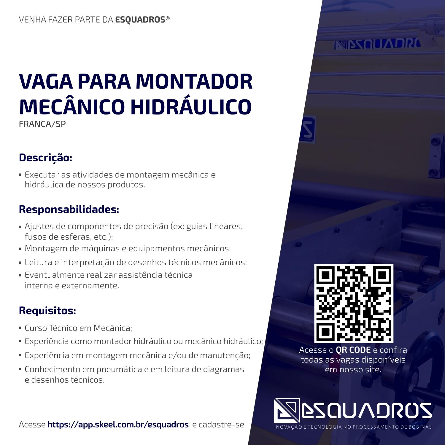 Montador mecânico hidráulico - Esquadros®